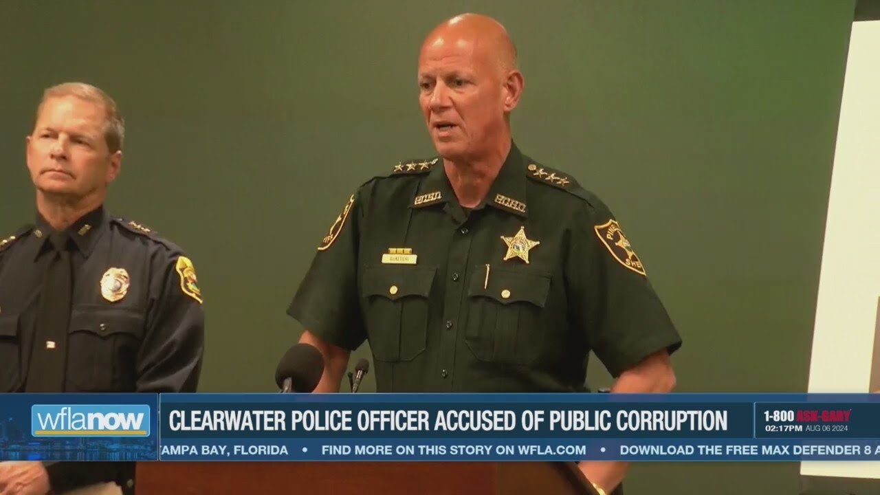 Pinellas sheriff, Clearwater police chief discuss officer's arrest on corruption allegation