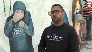 Gazzede Al Jazeera Muhabiri Ebu Akilenin Resmi Duvara Çizildi