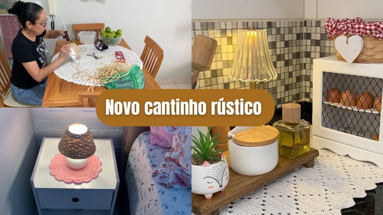 Organização da Casa + DIY: Abajur Rústico Simples e Aconchegante