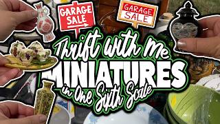 Thrift with me at Garage Sales for 1:6 Scale Miniatures for My Dollhouses and Dioramas