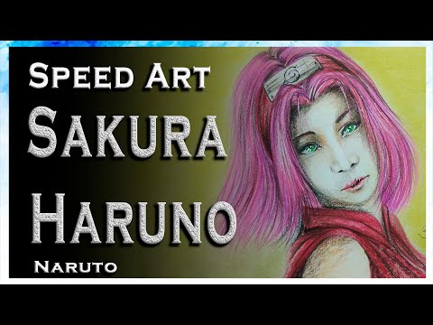 Рисуем аниме. Сакура Харуно. Наруто. Sakura Haruno. Как я вижу Сакуру. Рисуем цветными карандашами.