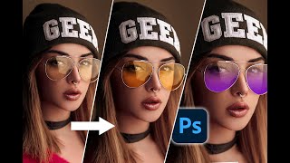 How To Change Glasses Color In Photoshop Tutorial! screenshot 4