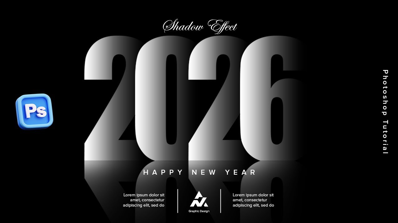 Modern Text Overlapping Shadow Design in Photoshop | Poster Design 2026