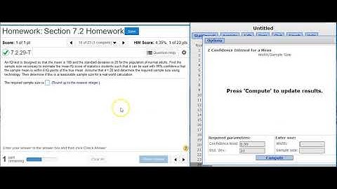 Finding the sample size needed to estimate a confidence interval on a population mean
