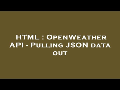 HTML : OpenWeather