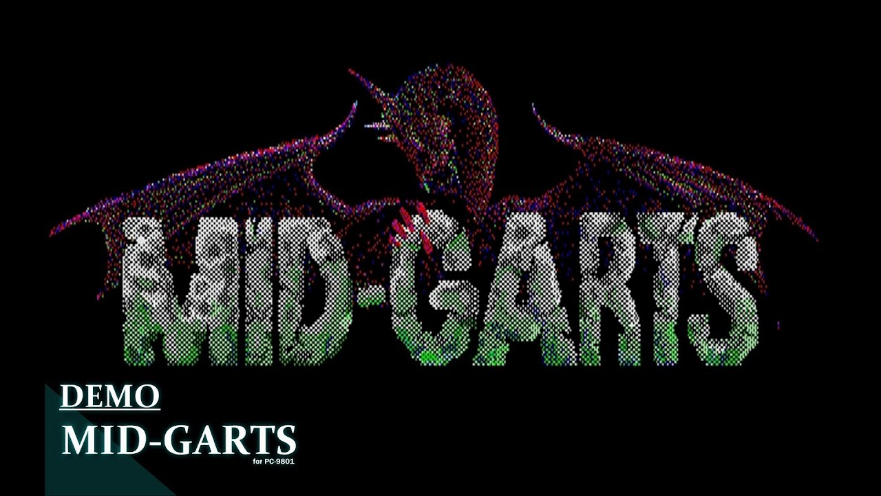 MID-GARTS 前編・後編セット Demo】PC-9801 MID-GARTS（ミッドガルツ）- オープニング - レトロ