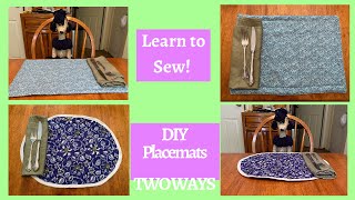 DIY Placemats | Homemade Quilted Oval and Rectangular Placemats | Learn to Sew a Placemat