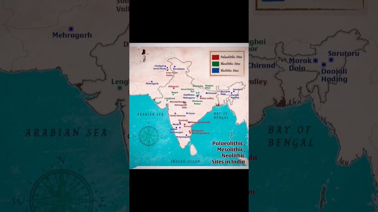 Map Paleolithic Mesolithic Neolithic Sites 🇮🇳 | 