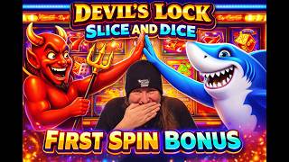 🚨New Game Alert🚨😈Devil's Lock Slice and Dice🎉FIRST SPIN BONUS🎉 #casino #money #comedy #slot
