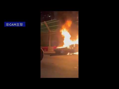 車CAM直擊 吐露港,入粉嶺段交通意外火燒車 #車CAM #馬路的事 #香港交通意外2022