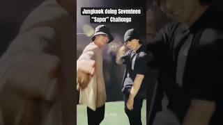 Jungkook doing his first tiktok dance challenge #bts #shorts #jungkook #superchallenge #svt #97line