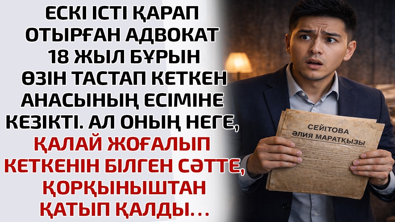 ЕСКІ ІСТІ ҚАРАП ОТЫРҒАН АДВОКАТ 18 ЖЫЛ БҰРЫН ӨЗІН ТАСТАП КЕТКЕН АНАСЫНЫҢ ЕСІМІНЕ КЕЗІКТІ.АЛ ОНЫҢ НЕГ