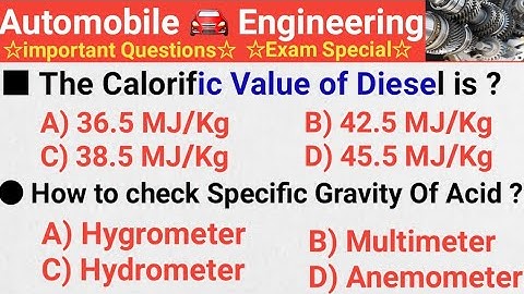 Automobile 🚘 Engineering Objective Questions And Answer For All Competitive Exams || SSC JE || NMDC