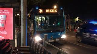 Línea 34 EMT MADRID pasando cerca del metro Oporto