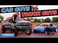 Slammed Car VS Lifted Truck!