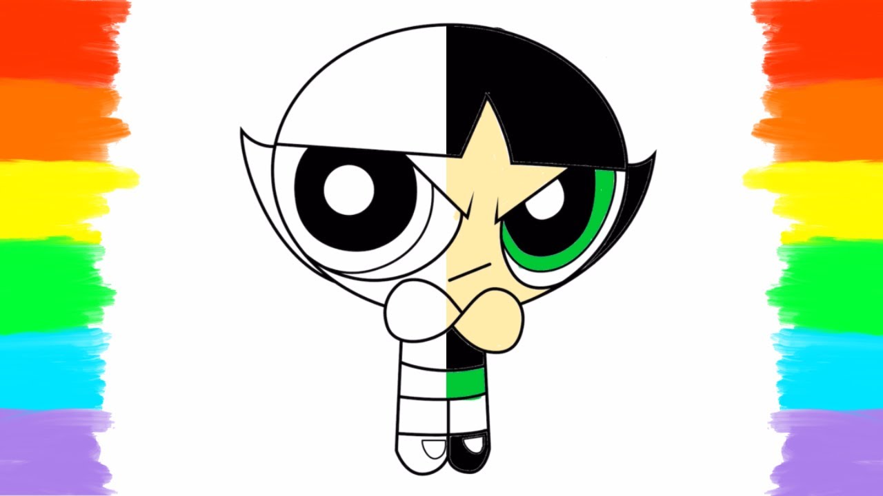 How to Draw and Color Buttercup of the Powerpuff Girls丨 Coloring Page 🎨 ...