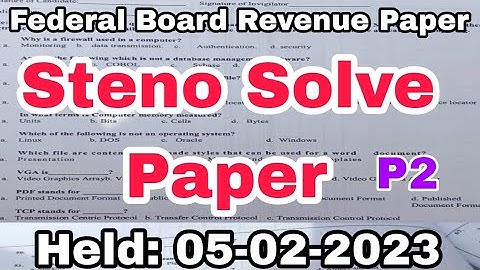 Steno FBR (Federal Board Revenue) Solved Paper || Held at 05-02-2023 || FBR Solve Paper || Part-02