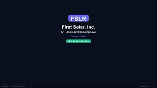 FSLR Stock: Earnings Deep Dive — Q1 2026 Earnings Analysis