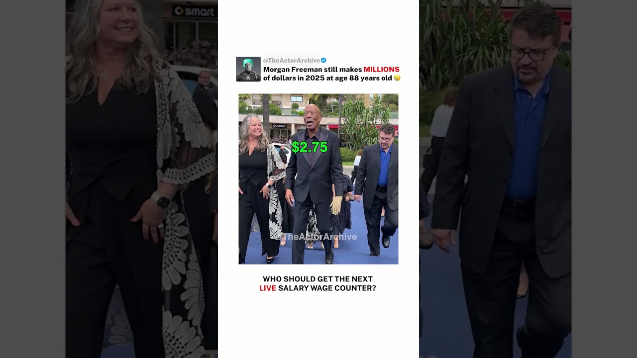 Actor Morgan Freeman's LIVE 2025 salary wage PER SECOND 🤯 