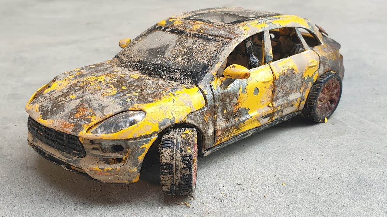 Restore Porsche 911 Turbo Damaged Model Car with Coca Cola   Restoration Abandoned Old Car