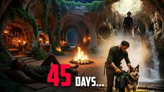 45 Days Surviving in the Forest | Renovating an Abandoned Cave Alone (Full Survival Build)