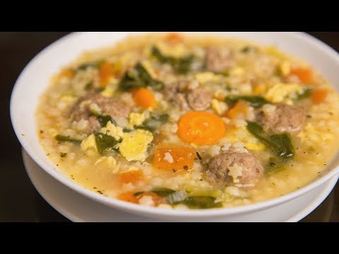 Italian wedding soup with meatballs