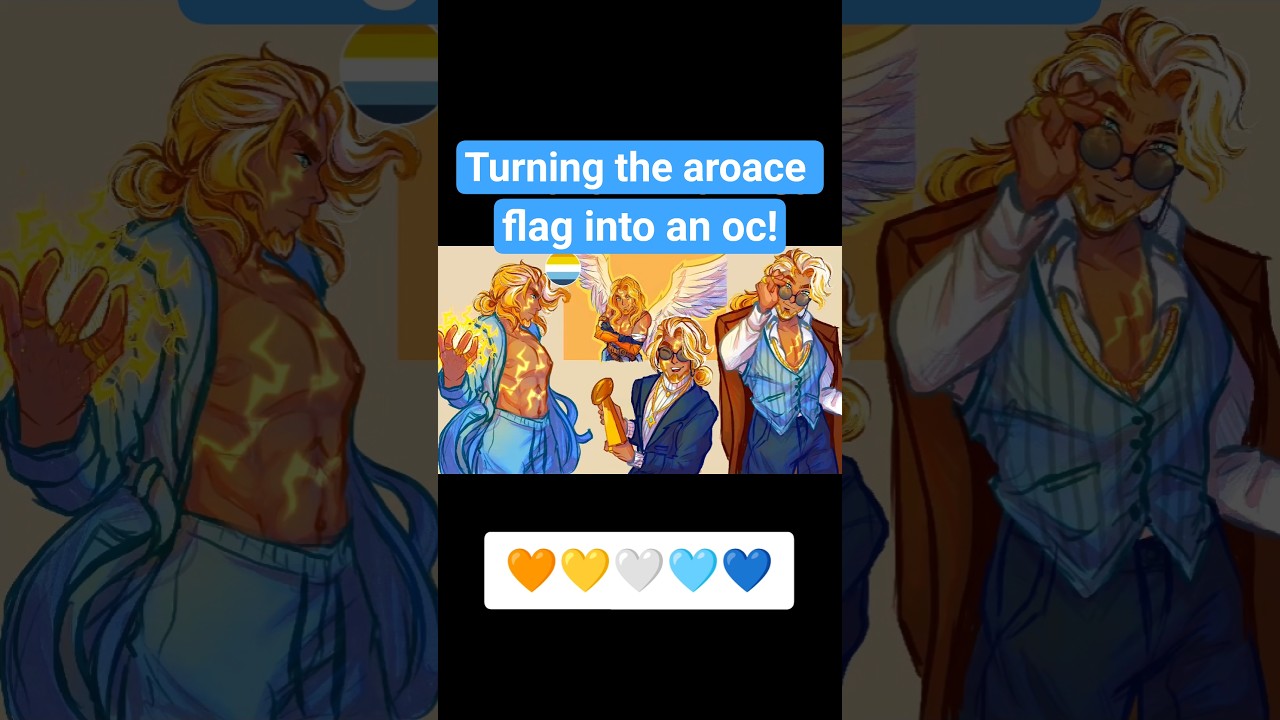 I turned the aroace flag into an oc 💛 | #aroace #lgbt #pride #characterart #oc #ocart