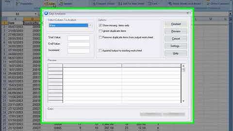 MS Excel Active Data - Gaps
