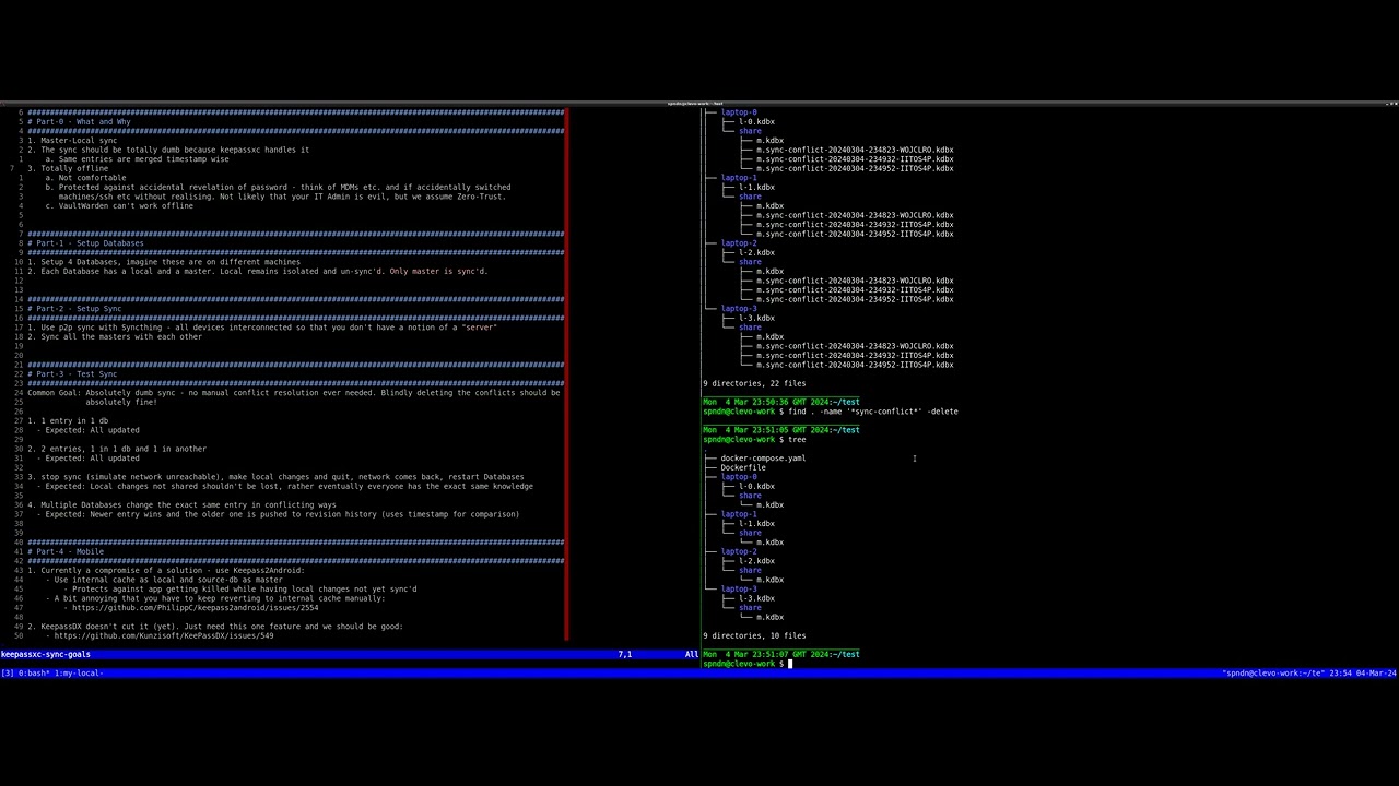 Part-3: Ultimate KeepassXC + Syncthing + p2p + Master-Local + Eventual ...