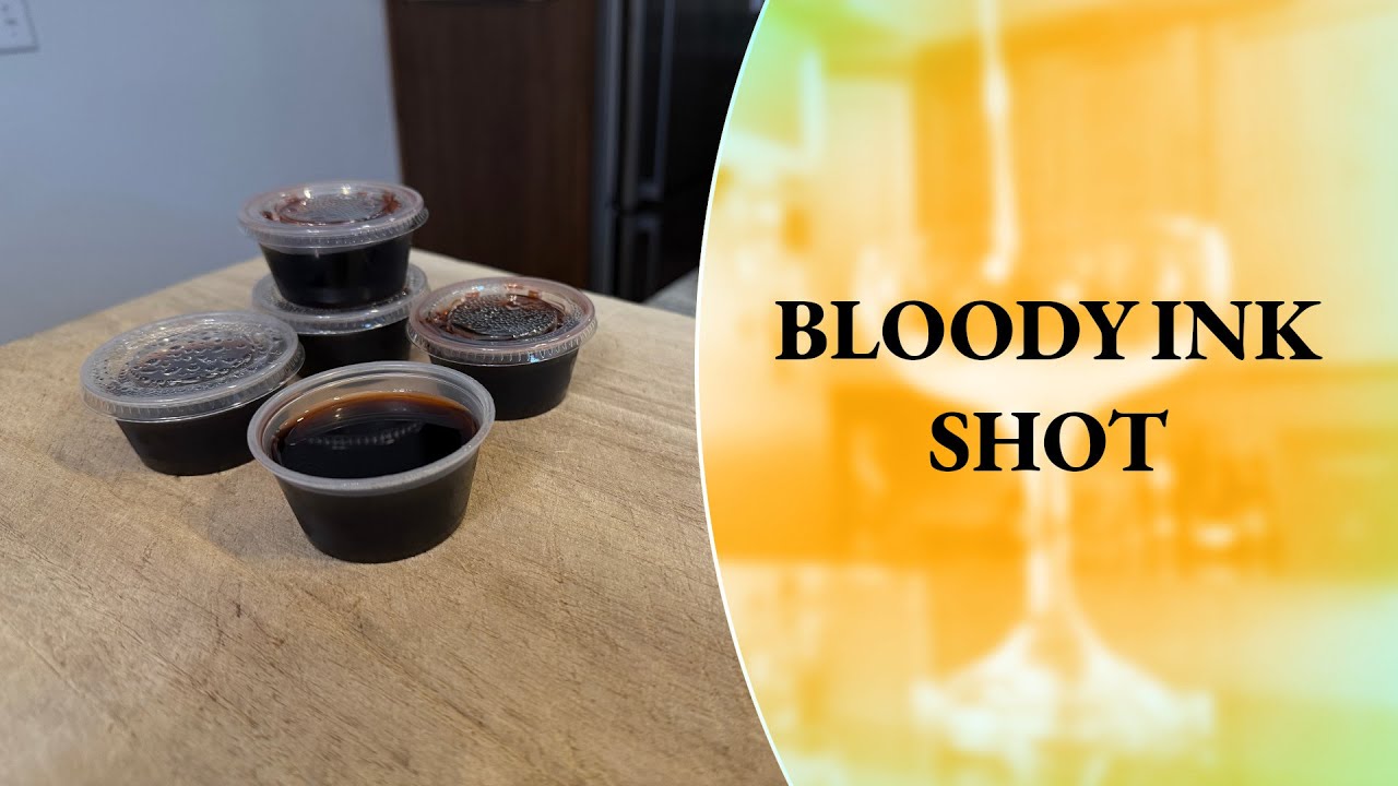 Rum Cocktail: Bloody Ink Shot - Kraken Rum - How to Make - Cocktails at Home