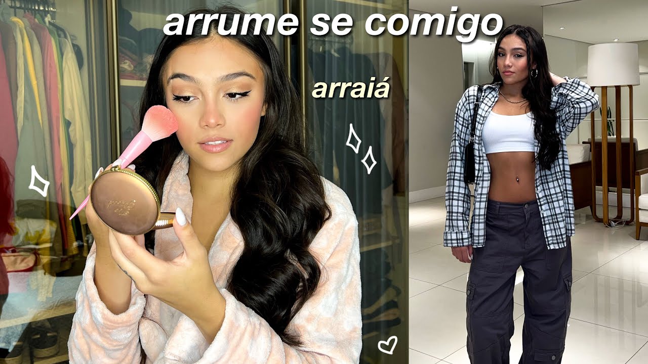 GRWM: arrume-se comigo para festa junina | make, cabelo & look SHEIN
