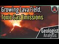 Iceland Volcano Eruption Update; Toxic Gas Emissions, Lava Field Grows