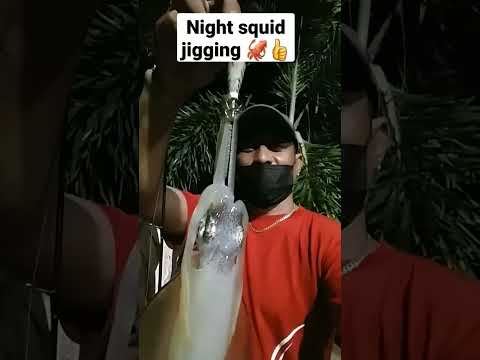 Squid jigging at