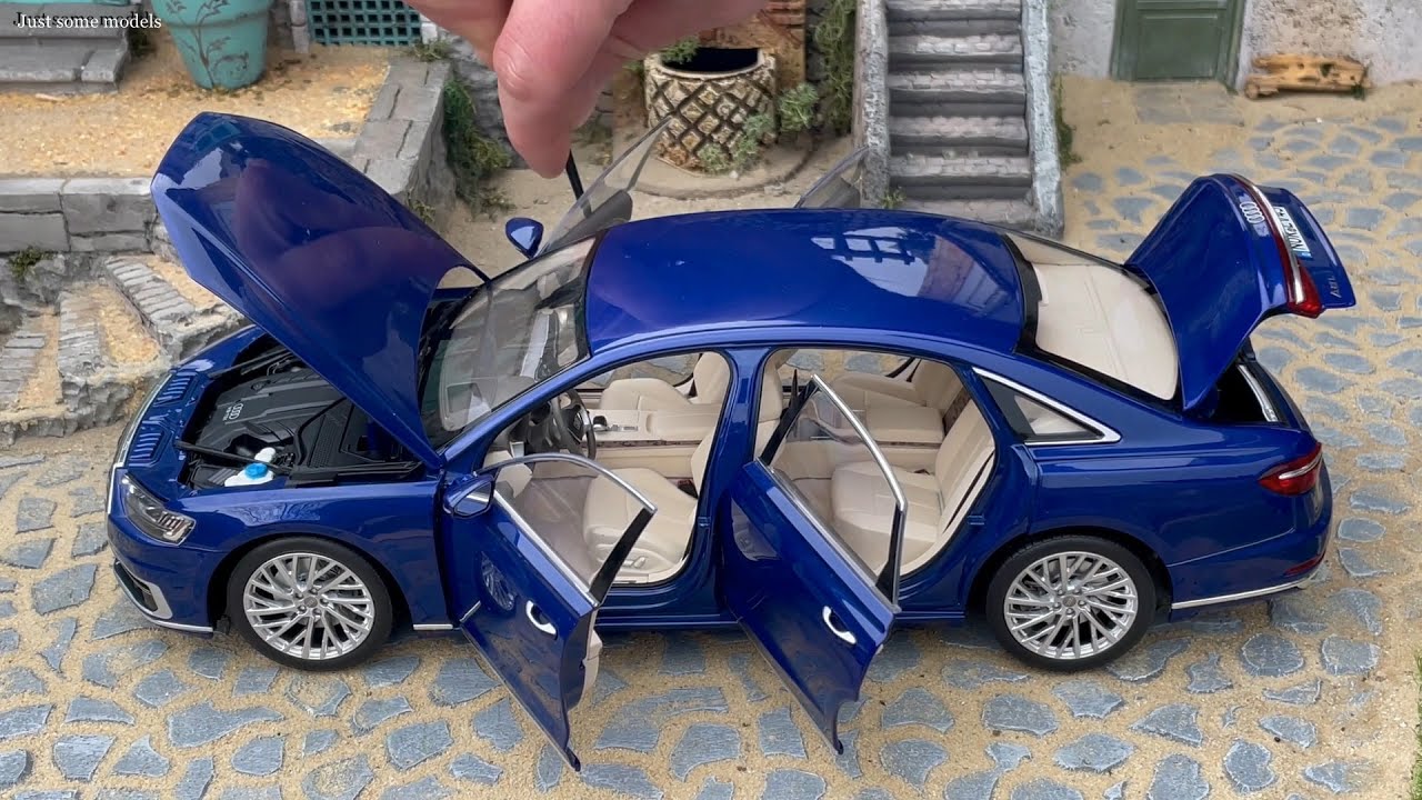Norev 2017 Audi A8 L Blue Metallic 1/18 Diecast Model Car 188365 