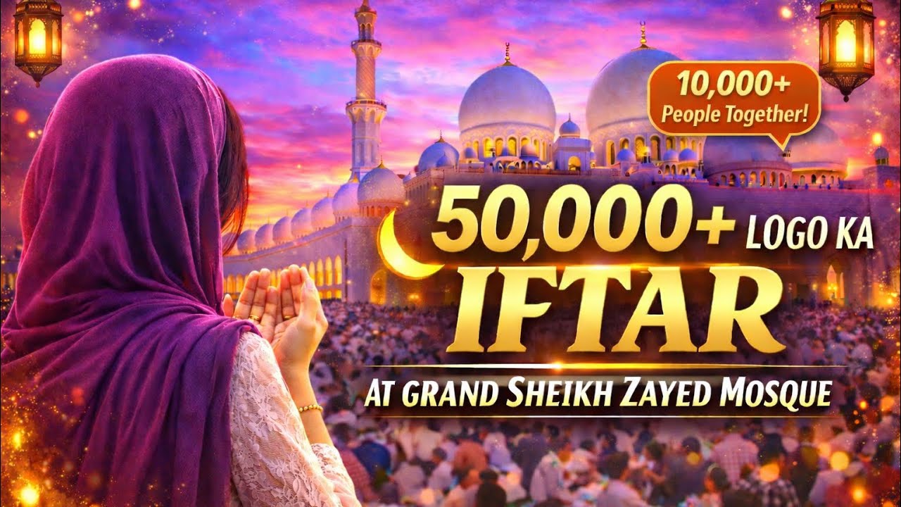 World's Largest Iftar: Breaking Fast with 50000 People | Iftar at Sheikh zayed mosque of abuDhabi