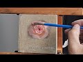 Pintura alla prima de uma Rosa Chinensis. Técnica realista.