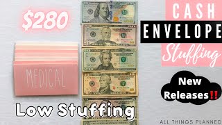 $280 CASH ENVELOPE STUFFING | August 2022 | LOW CASH STUFFING + NEW RELEASES | All Things Planned