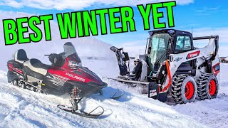 Snowmobiling on the Farm (Road Riding + Farm Work)