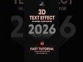 3D Text Effect in Adobe Illustrator | Fast & Easy Tutorial | #shorts #adobeillustrator #texteffect