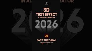3D Text Effect in Adobe Illustrator | Fast & Easy Tutorial | #shorts #adobeillustrator #texteffect