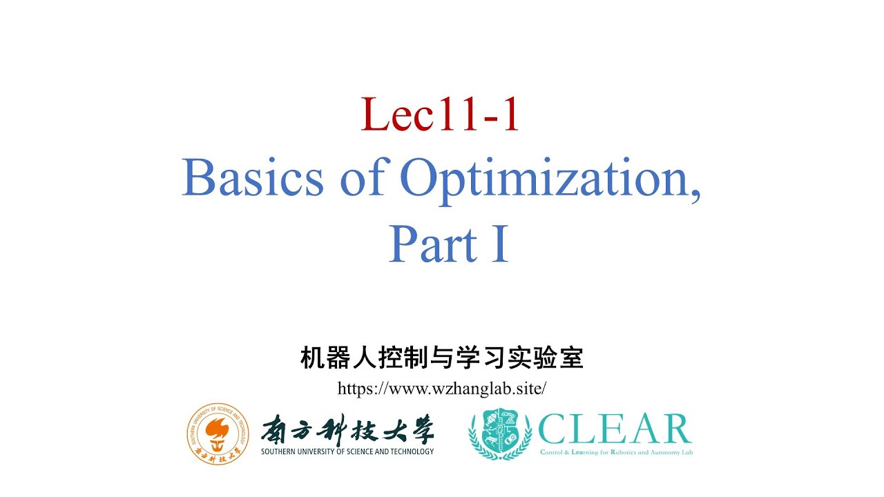 lec11 -1 Bascis of Optimization