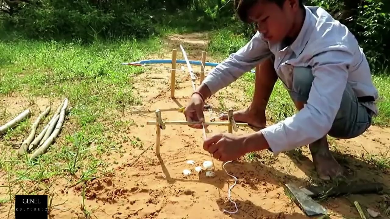 İlkel İnsanların Timsah Avı! 😱 Vahşi Hayvanla Mücadele,Tuzak Sistemi