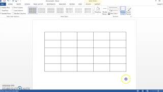 Bingo Chart Table in Word
