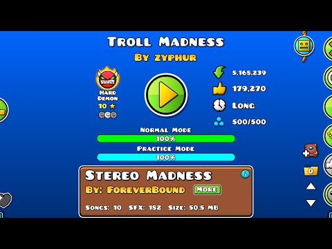 Troll Madness by Zyphur (100%) | Geometry Dash 2.2