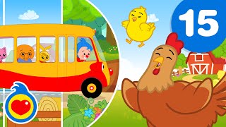 Колеса Автобуса - По Всей Экосистеме | Детские Обучающие Видеофильмы (+15 Мин) | Плим Плим
