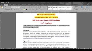 mgt501 gdb solution spring 2024 | mgt501 gdb solution 2024