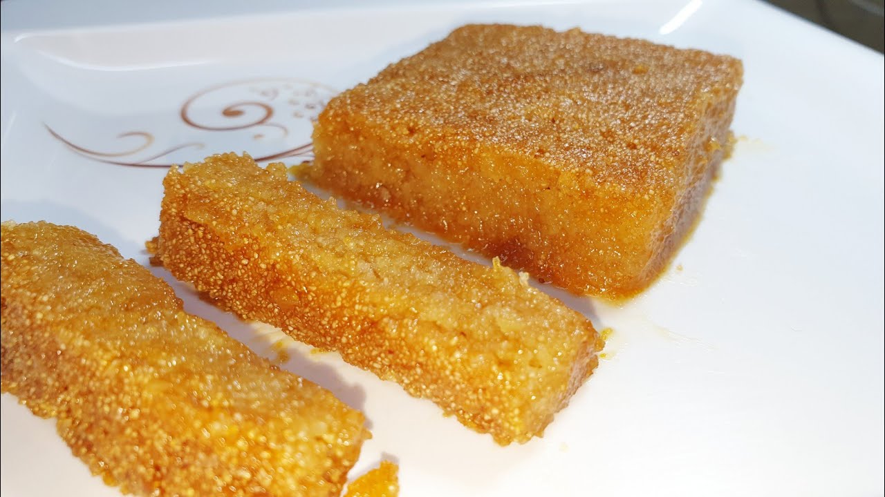 بسبوسة صيامى خطييييرة وسر لمعانها # اكلات صيامى # اكلات نباتية