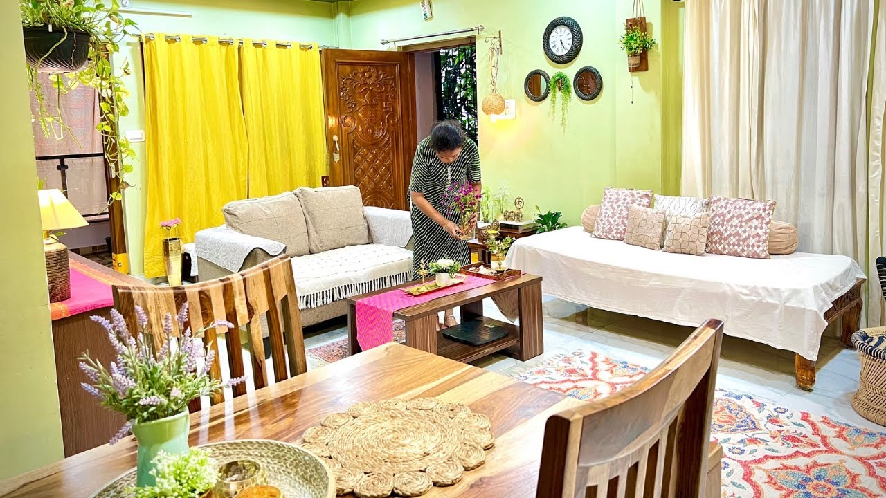 Living Room cleaning & Decor| Rainy Day Routine| Indian Mom Daily Routine Vlog|