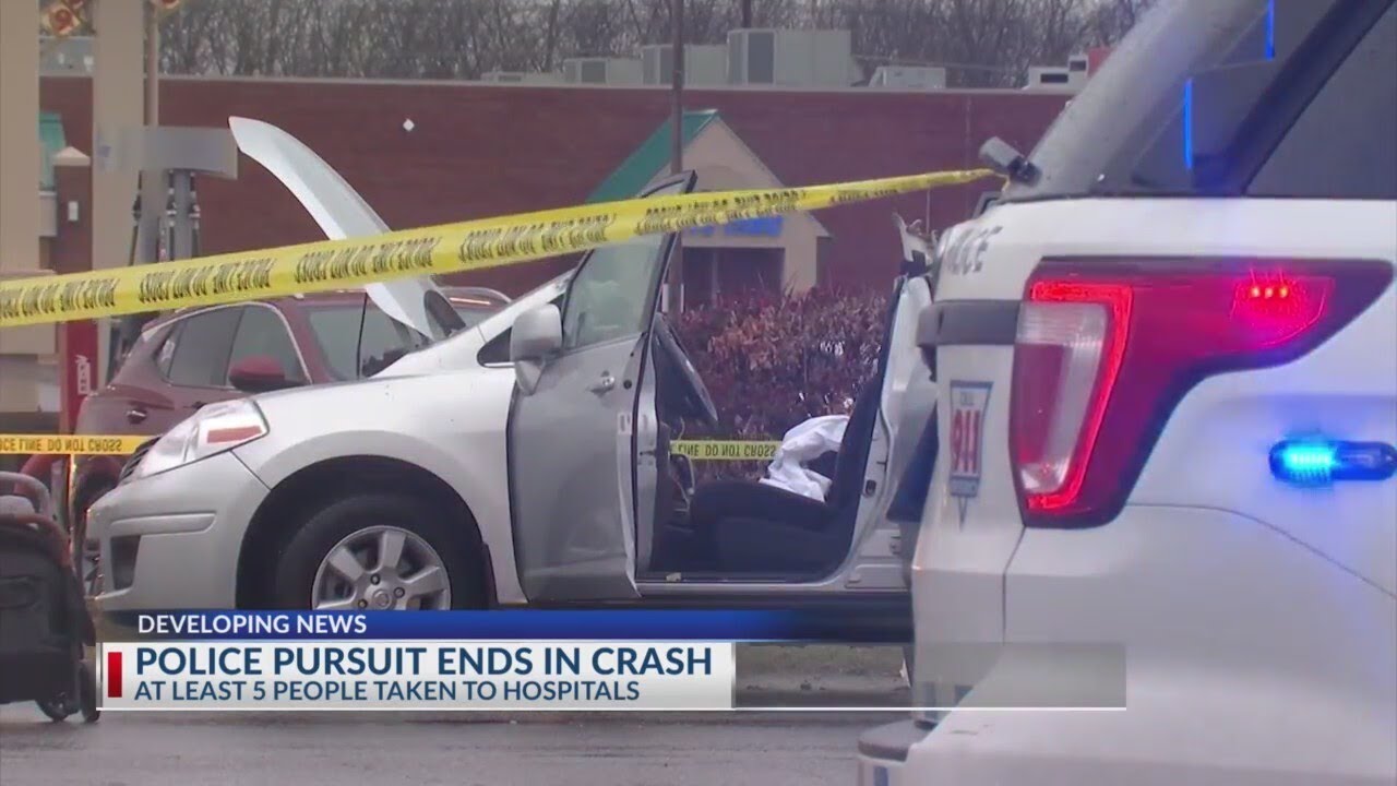 Five hospitalized after police pursuit in south Columbus - YouTube