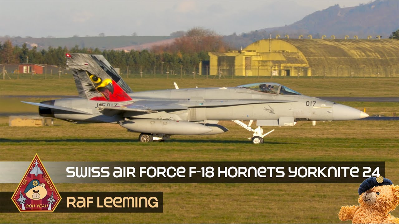 SWISS AIR FORCE F-18 HORNETS DEPARTURES AND ARRIVALS FOR EXERCISE